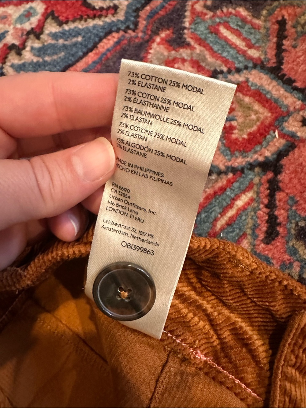 Anthropologie Maeve The Collette Wide Leg Crop Corduroy Pants Caramel— Size 27 - Picture 3 of 8